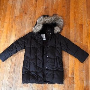 GAP Kids Black Hooded Puffer Coat Primaloft Winter Jacket Size S